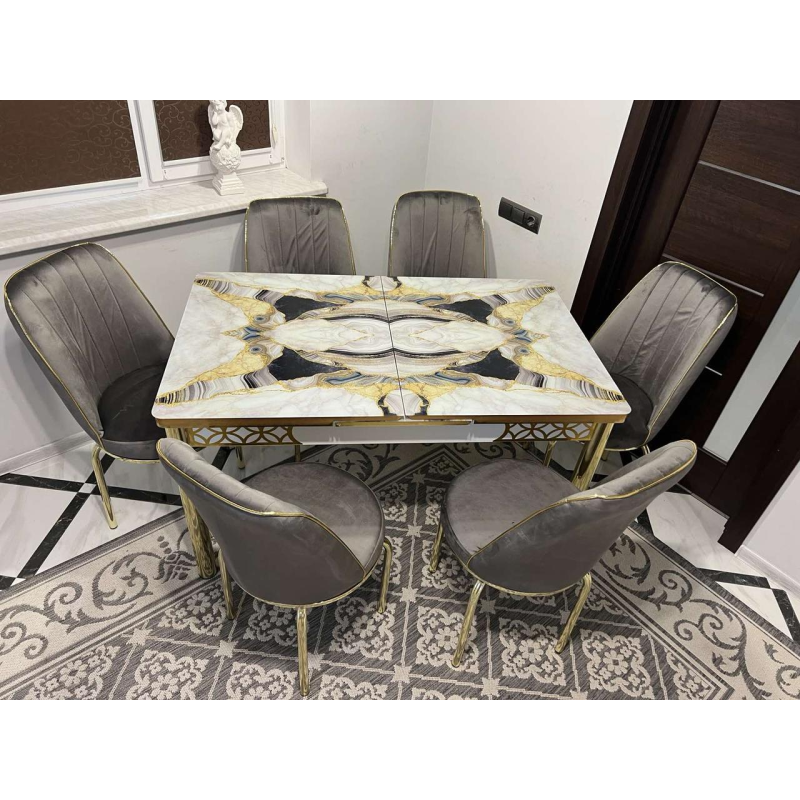 Обідній комплект. Розсувний стіл І 6 Стільців Туреччина