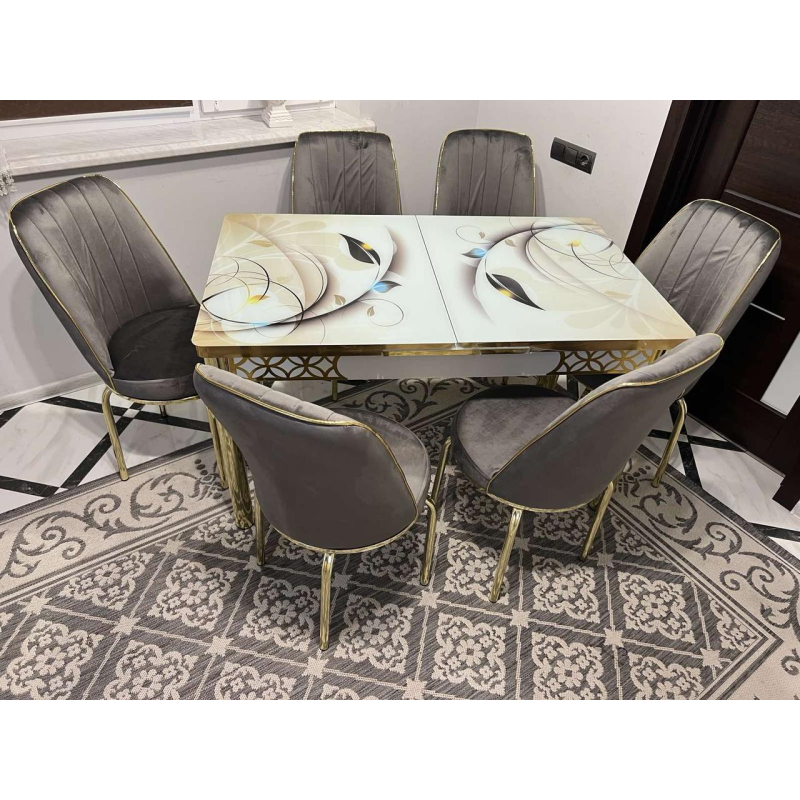 Обідній комплект. Розсувний стіл І 6 Стільців Туреччина