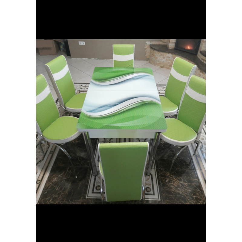 Скляний стіл і 4 стільці. Обідній комплект. Туреччина.