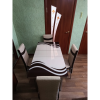 Скляний стіл і 4 стільці. Обідній комплект. Туреччина.