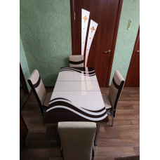 Скляний стіл і 4 стільці. Обідній комплект. Туреччина.