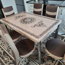 Обідній Скляний Розсувний стіл 130*80 см (170 см)Туреччина