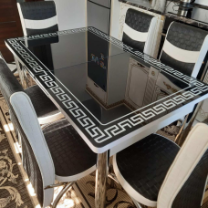 Обідній Скляний Розсувний стіл 130*80 см (170 см)Туреччина