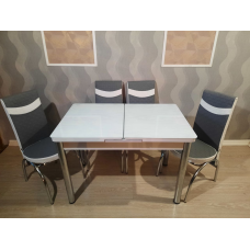 Обідній стіл і 4 стільці Туреччина Стильні та сучасні комплекти в 3 D дизайні