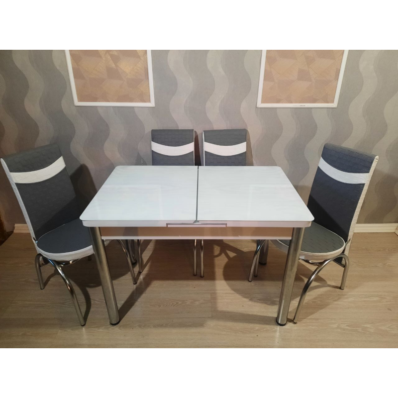 Обідній стіл і 4 стільці Туреччина Стильні та сучасні комплекти в 3 D дизайні