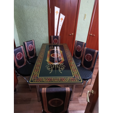 Обідній комплект розкладний стіл із гартованого скла та 4 стільці Туреччина Розмір стола130*80