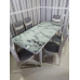 Комплект обідній скляний стіл для кухні та 6 стільців Туреччина