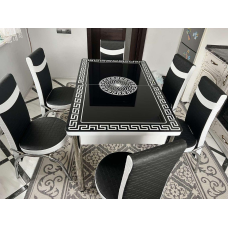 Комплект кухонний стіл і 4 стільці гартоване скло Туреччина