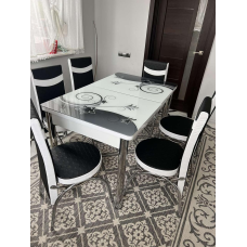 Комплект кухонний стіл і 4 стільці гартоване скло 110*70*140 см Туреччина