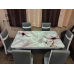 Кухонний стіл + 6 стільців. Гартоване скло. Розмір стола 130*80 см + 40 см ТУРЦІЯ